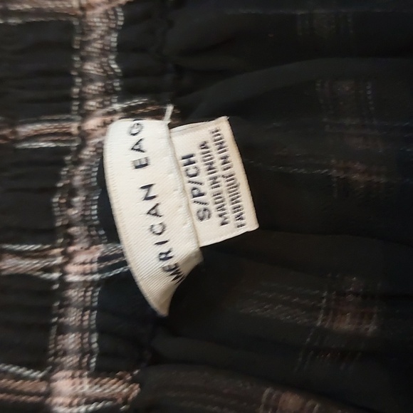 American Eagle Outfitters plaid high-rise linen blend tie front shorts size S - Picture 3 of 7